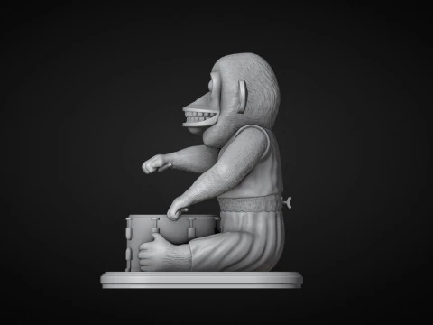 The Monkey Drummer Toy 3D Print Model