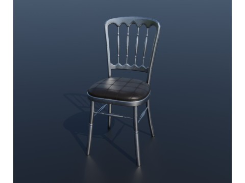 Silver Opera Chair With Leather Seat 3D 모델