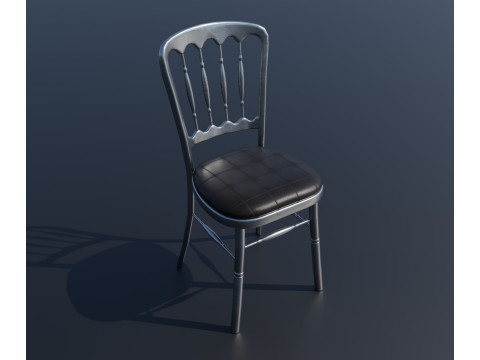 Silver Opera Chair With Leather Seat 3D Модель