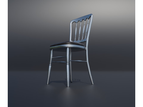 Silver Opera Chair With Leather Seat 3D Модель
