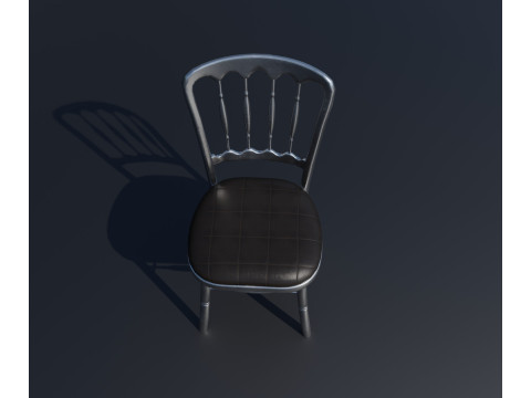 Silver Opera Chair With Leather Seat 3D Модель