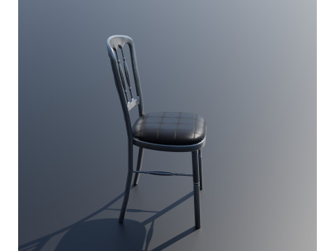 Silver Opera Chair With Leather Seat 3D Модель