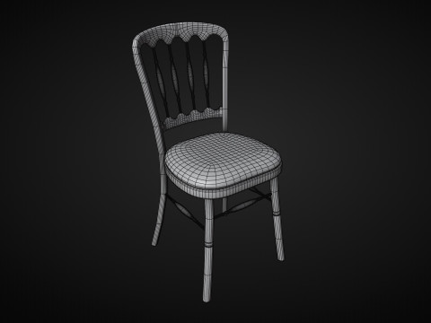 Silver Opera Chair With Leather Seat 3D Модель