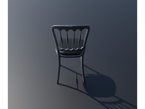Silver Opera Chair With Leather Seat 3D Модель