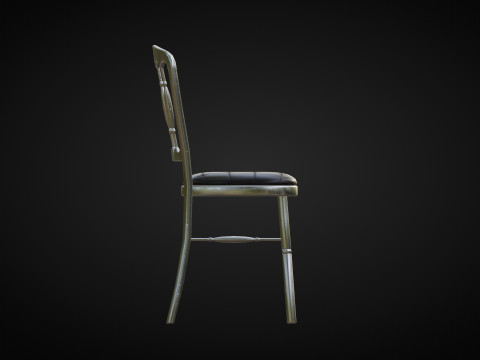 Silver Opera Chair With Leather Seat 3D Модель