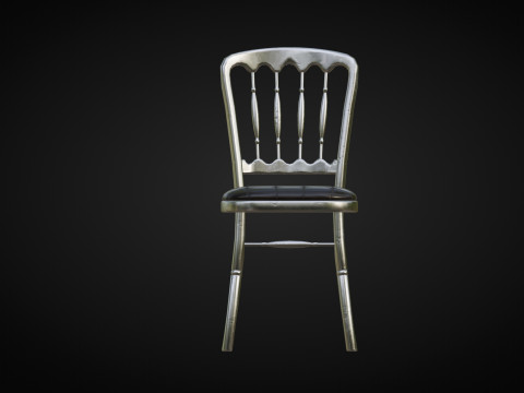 Silver Opera Chair With Leather Seat 3D Модель