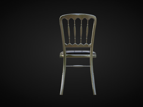 Silver Opera Chair With Leather Seat 3D Модель