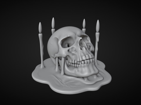 Skull and Candles Ritual 3Dプリントモデル
