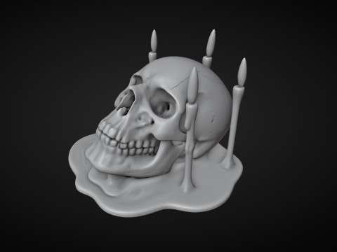 Skull and Candles Ritual 3Dプリントモデル