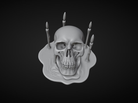 Skull and Candles Ritual 3Dプリントモデル