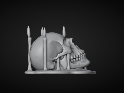 Skull and Candles Ritual 3Dプリントモデル