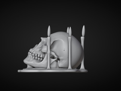 Skull and Candles Ritual 3Dプリントモデル