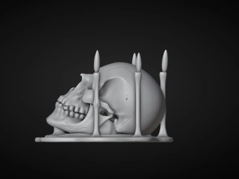 Skull and Candles Ritual 3D Print Model