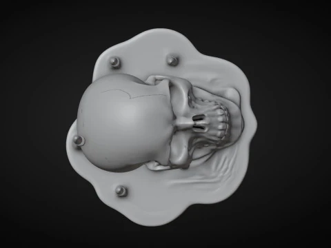 Skull and Candles Ritual 3D Print Model