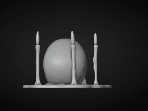 Skull and Candles Ritual 3D Print Model
