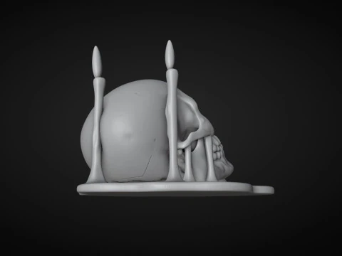 Skull and Candles Ritual 3D Print Model