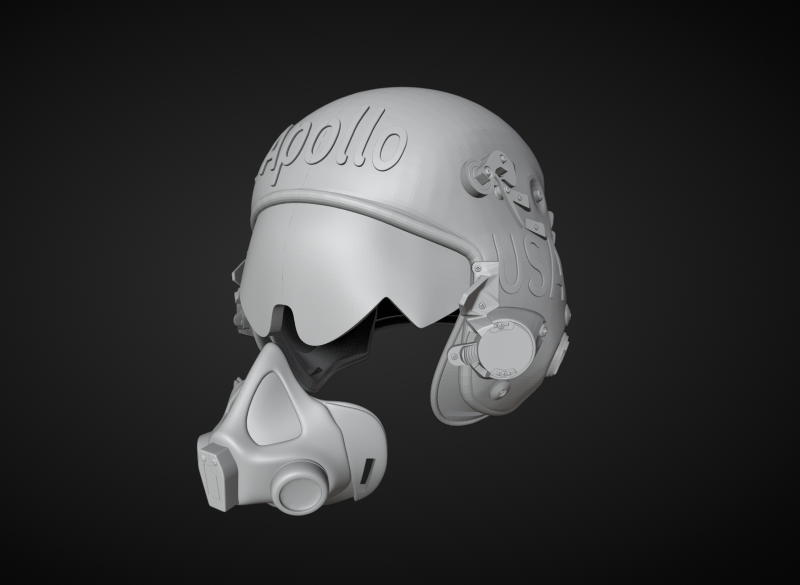 Military Helmet and Gas Mask Modelo de Impressão 3D .c4d .max .obj .3ds .fbx .stl .blend