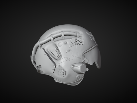 Military Helmet and Gas Mask Modelo de Impressão 3D