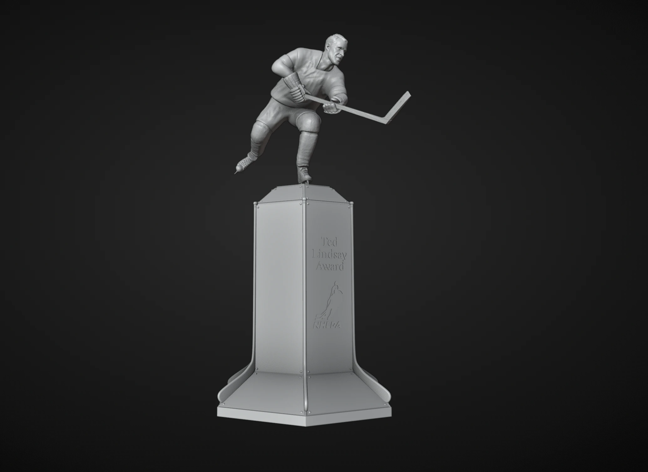 Ted Lindsay Trophy 3D Print Model .c4d .max .obj .3ds .fbx .stl .blend