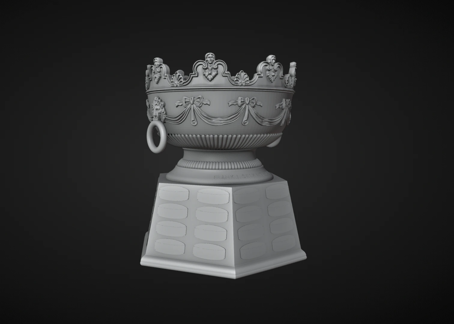 Frank J Selke Trophy 3D Print Model .c4d .max .obj .3ds .fbx .stl .blend