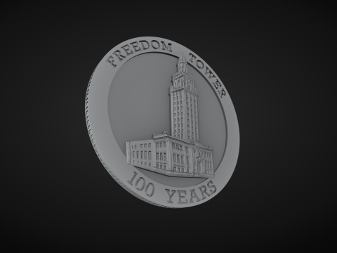 Freedom Tower Coin 3D Принт Модель