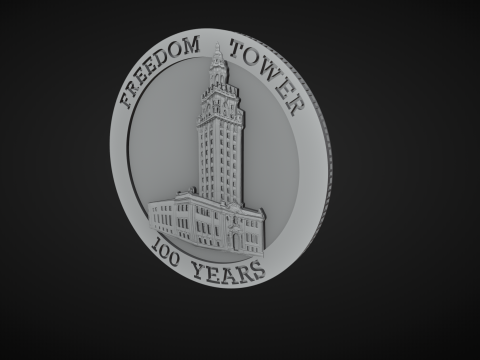 Freedom Tower Coin 3D printmodel