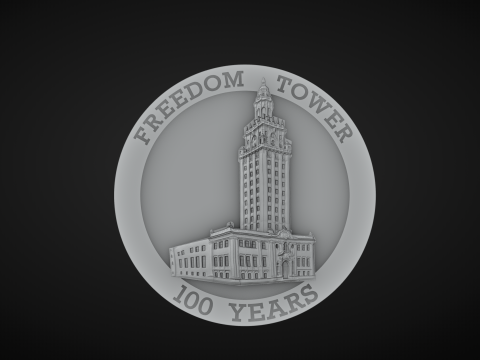Freedom Tower Coin 3D printmodel