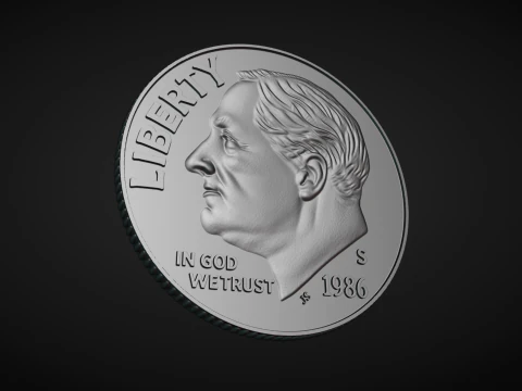 American Dime Coins 3D Print Model