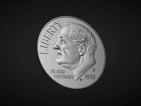 American Dime Coins 3D Print Model