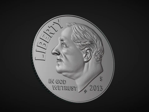 American Dime Coins 3D Print Model