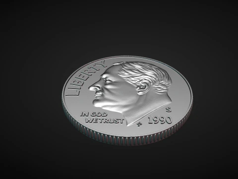 American Dime Coins 3D Print Model