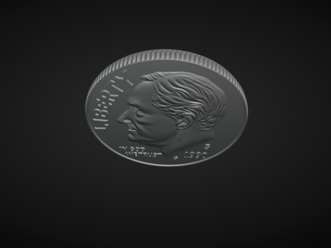 American Dime Coins Model Cetak 3D