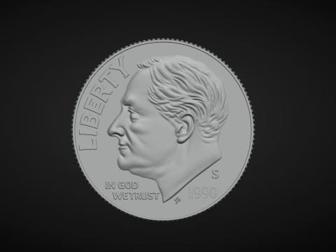 American Dime Coins Model Cetak 3D