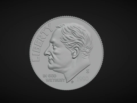 American Dime Coins 3D Print Model