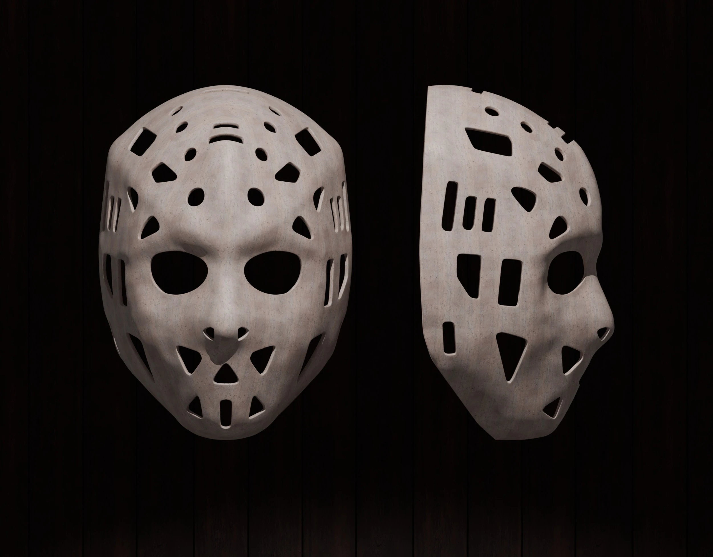 Dave Dryden Hockey Mask 3D Print Model .c4d .max .obj .3ds .fbx .stl .blend