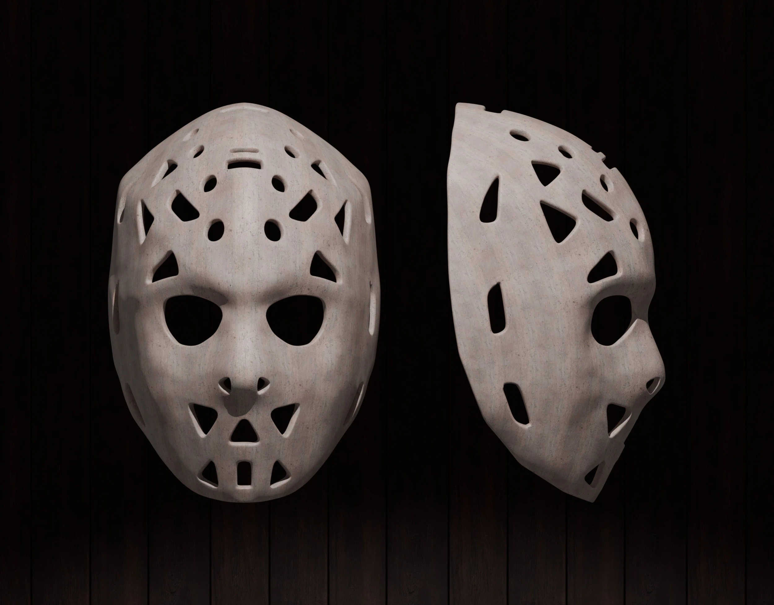 Dave Dryden Hockey Mask 3D Print Model .c4d .max .obj .3ds .fbx .stl .blend