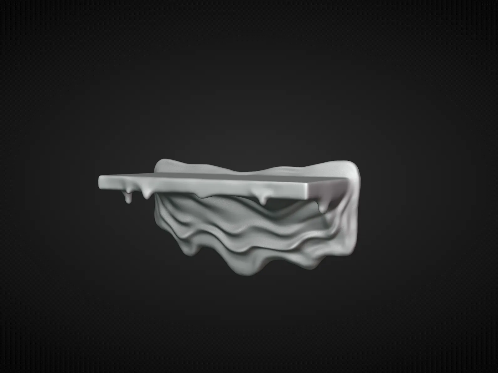 Melting Wall Mount Shelf 3D Print Model .c4d .max .obj .3ds .fbx .stl .blend 