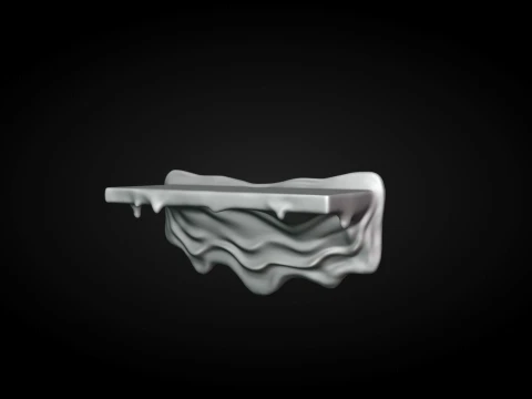 Melting Wall Mount Shelf 3D Print Model