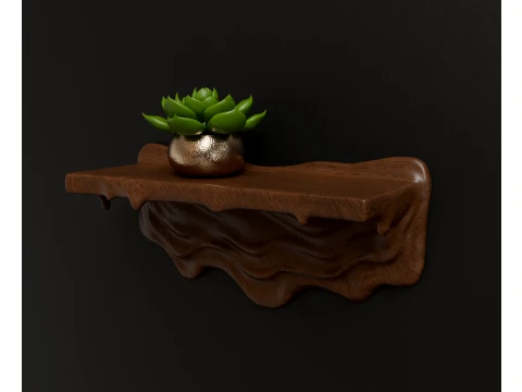 Melting Wall Mount Shelf 3D Print Model