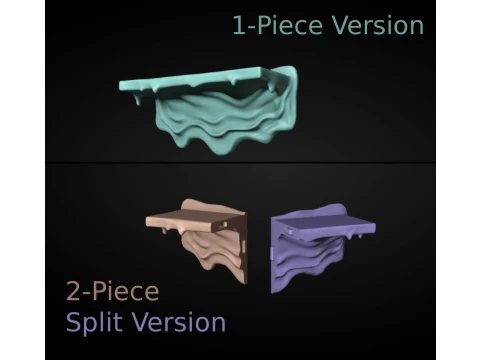 Melting Wall Mount Shelf 3D Print Model