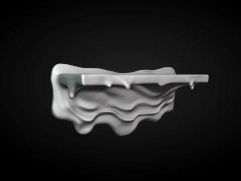 Melting Wall Mount Shelf 3D Print Model