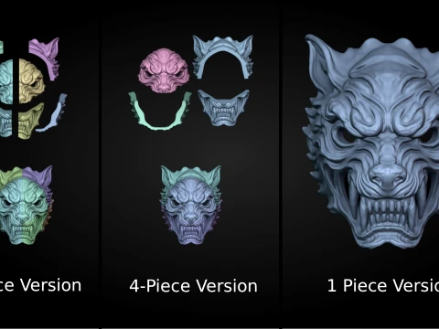 Wolf Mask 3D Print Model