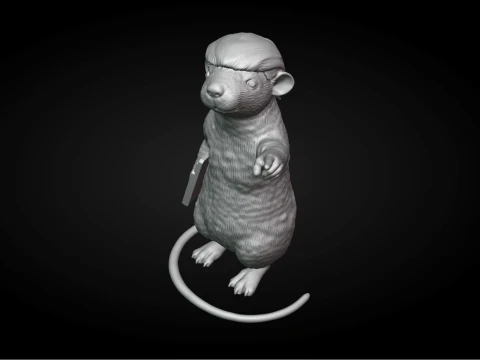 Rat Holding a File 3D Print Model