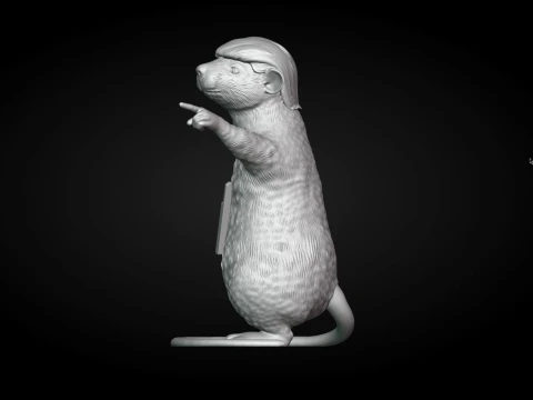 Rat Holding a File 3D Print Model