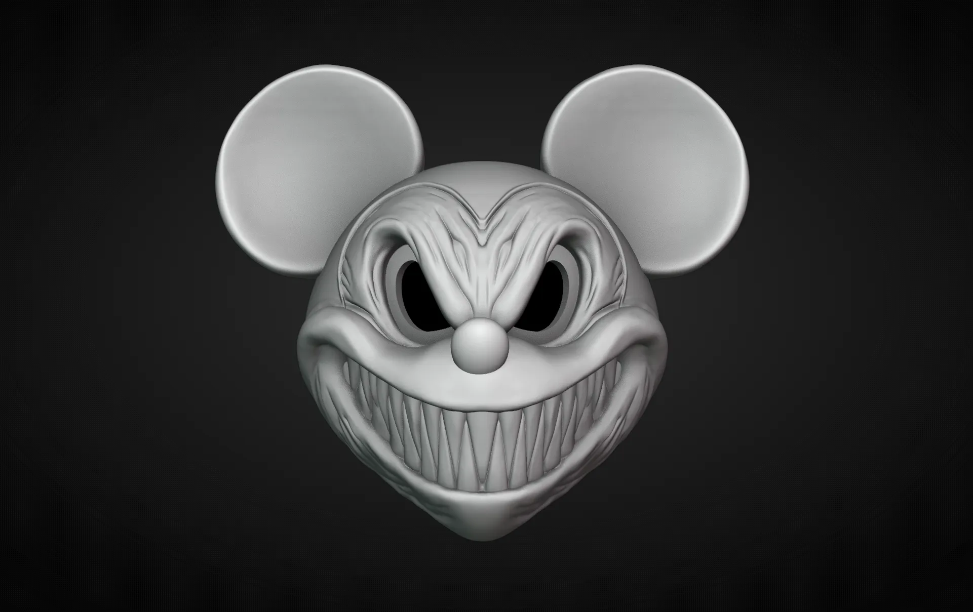 Evil Mickey Mouse Helmet 3D Print Model .c4d .max .obj .3ds .fbx .stl .blend 