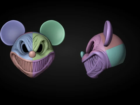 Evil Mickey Mouse Helmet 3D Print Model