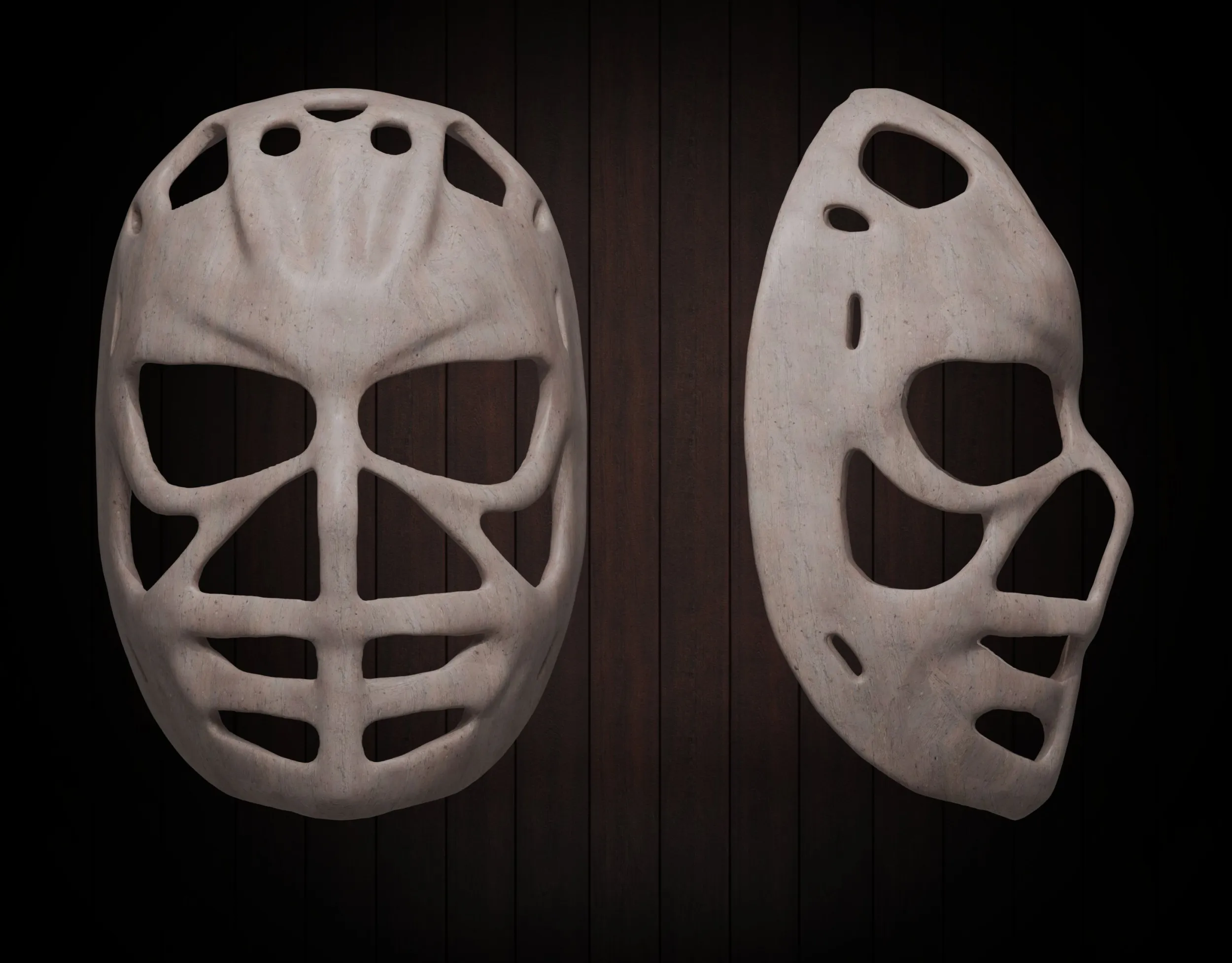 Ken Dryden Pretzel Hockey Goalie Mask 3D Print Model .c4d .max .obj .3ds .fbx .stl .blend