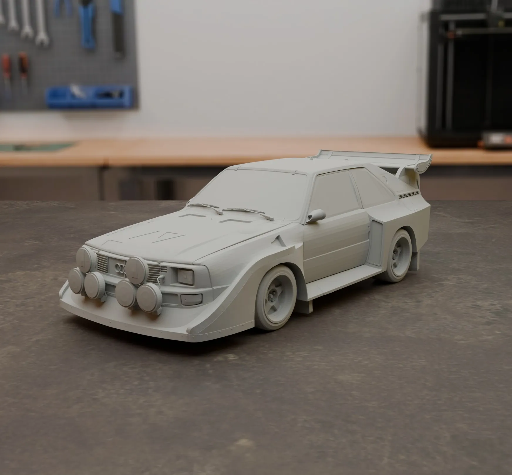 S1 Rally Audi Quattro Style 3D Print Model .c4d .max .obj .3ds .fbx .stl .blend 