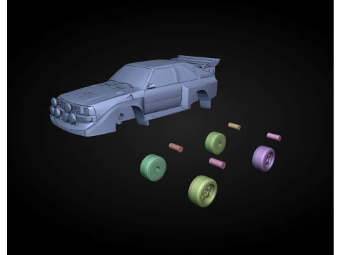 S1 Rally Audi Quattro Style 3D Print Model