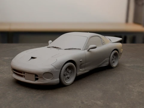RX-7 FD3S Japanese Rotary Sports Car 3D प्रिंट मॉडल